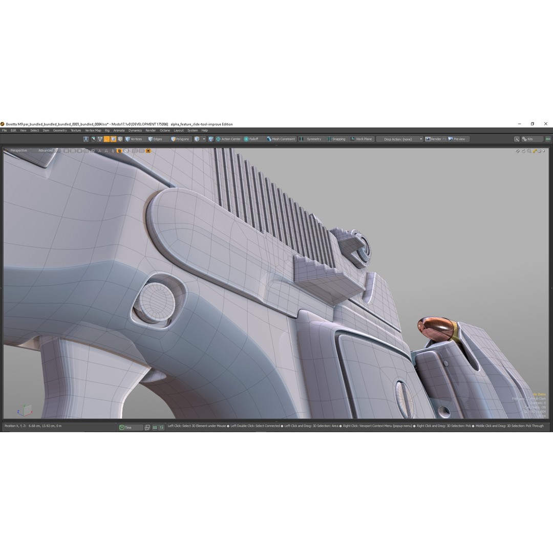 M9 Parabellum 3D Model – Subdivision Ready Game Asset, FBX/OBJ - View 3