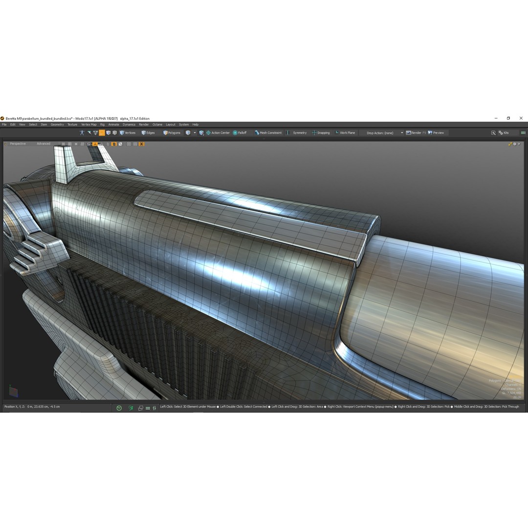 M9 Parabellum 3D Model – Subdivision Ready Game Asset, FBX/OBJ - View 32