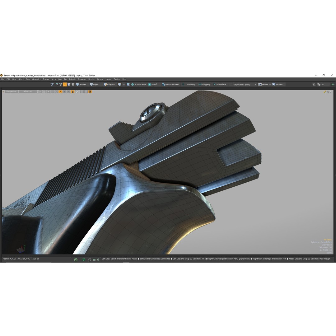 M9 Parabellum 3D Model – Subdivision Ready Game Asset, FBX/OBJ - View 43
