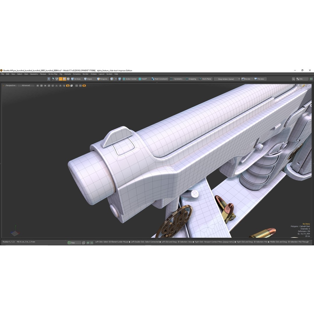 M9 Parabellum 3D Model – Subdivision Ready Game Asset, FBX/OBJ - View 5