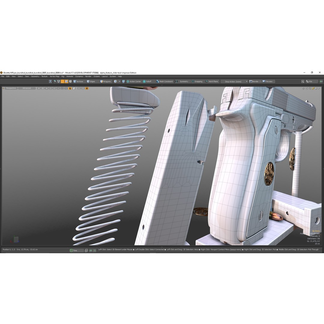 M9 Parabellum 3D Model – Subdivision Ready Game Asset, FBX/OBJ - View 9