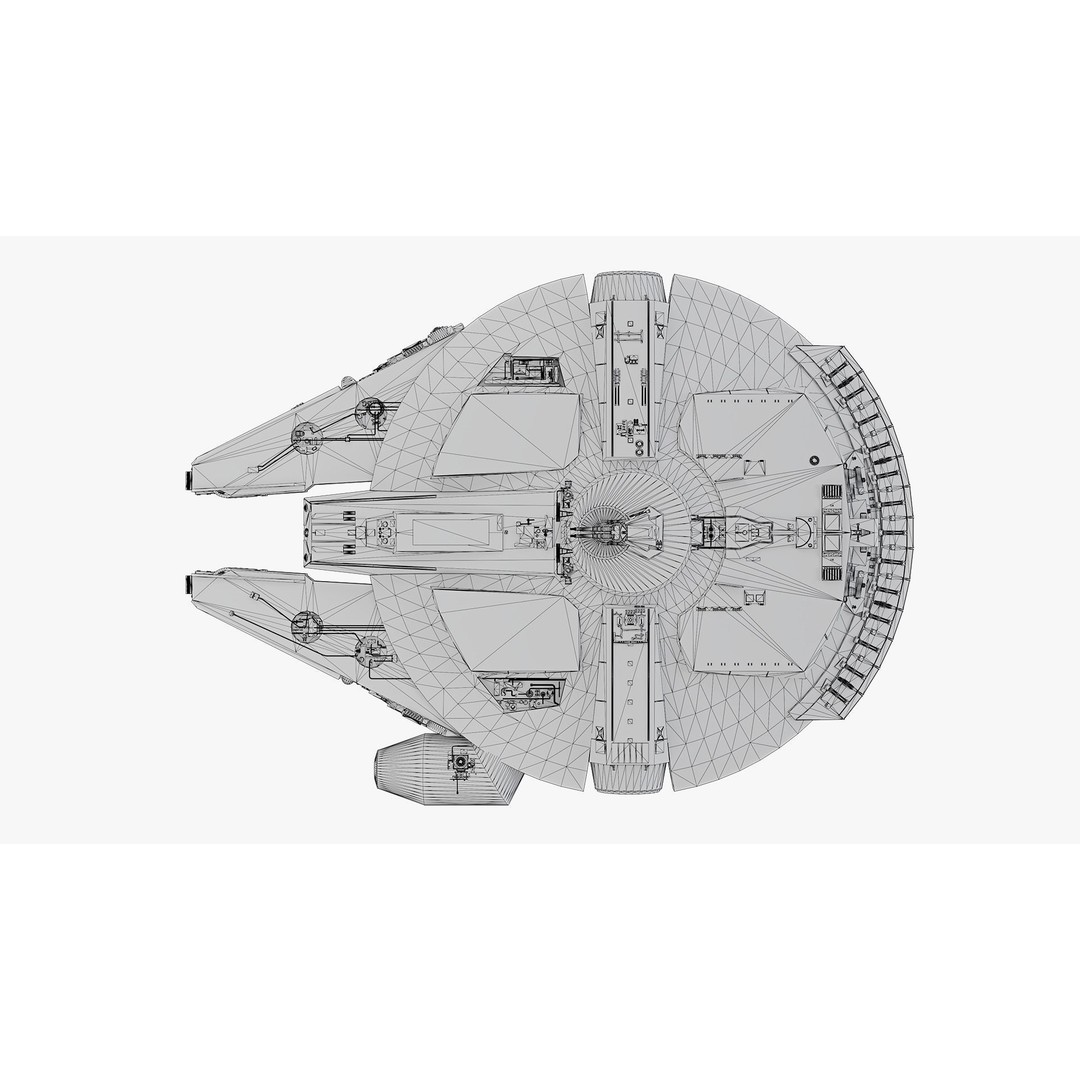 Millennium Falcon 3D Model – Low Poly Game Asset, Blender, FBX, OBJ