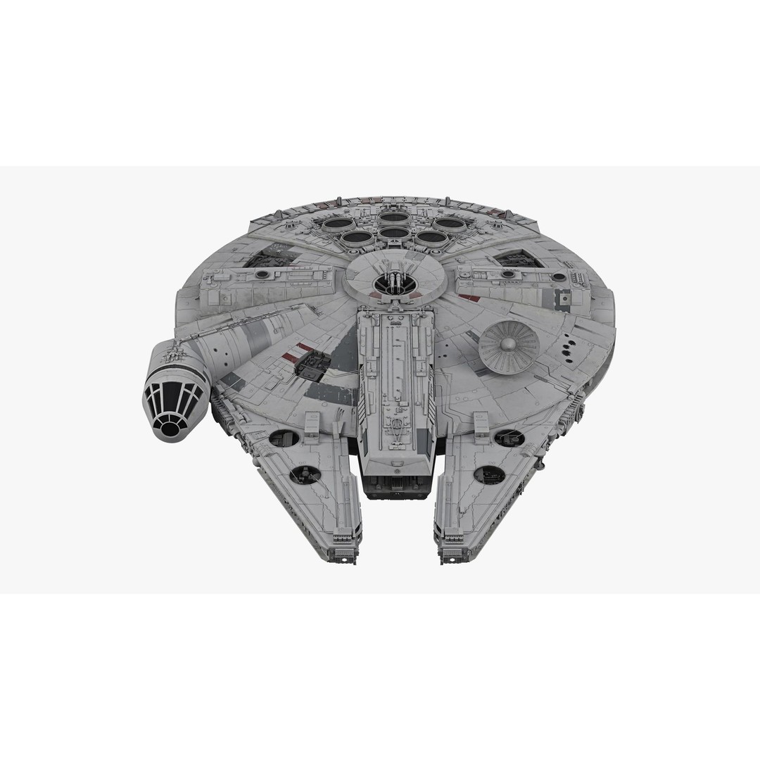 Millennium Falcon 3D Model – Low Poly Game Asset, Blender, FBX, OBJ - View 13