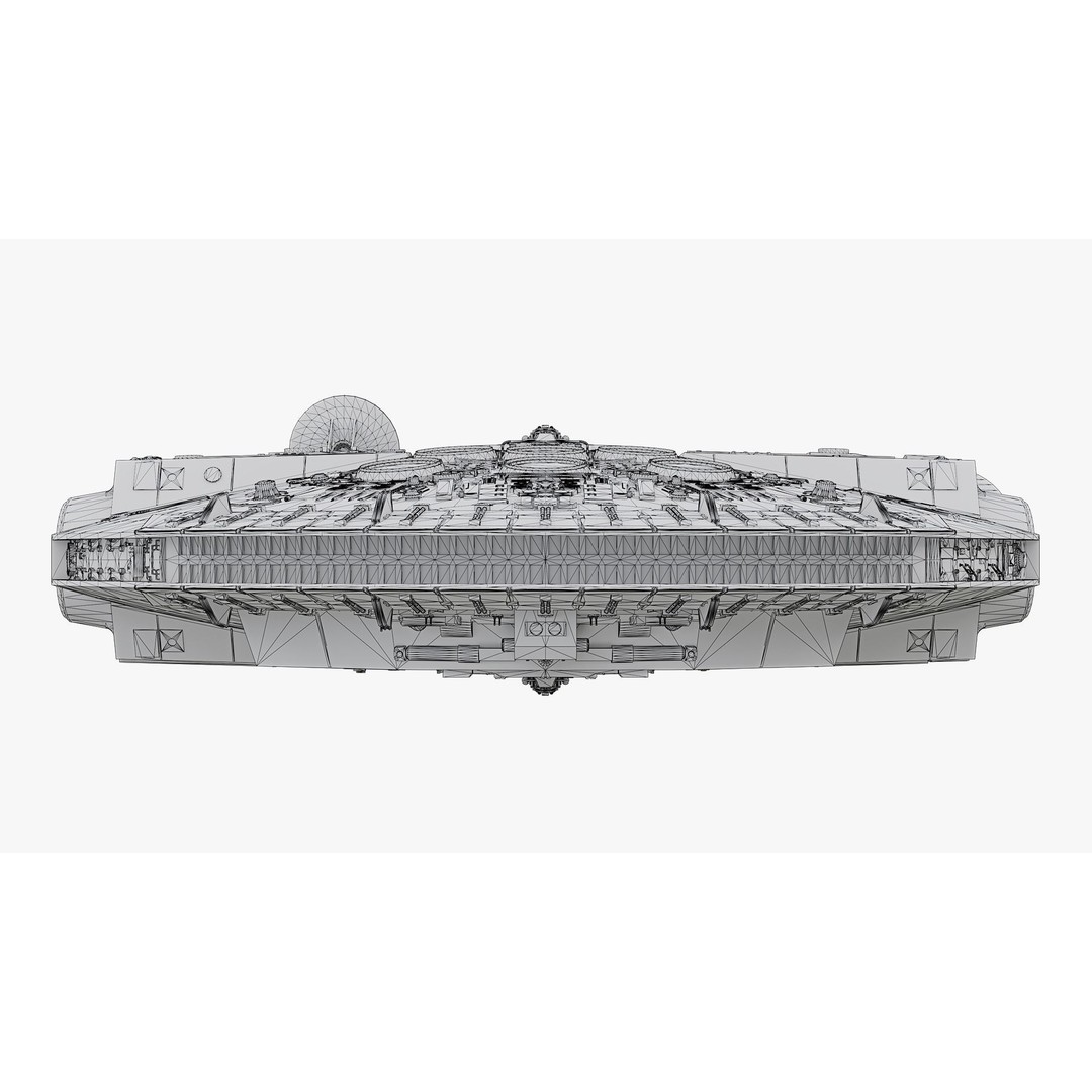 Millennium Falcon 3D Model – Low Poly Game Asset, Blender, FBX, OBJ - View 19