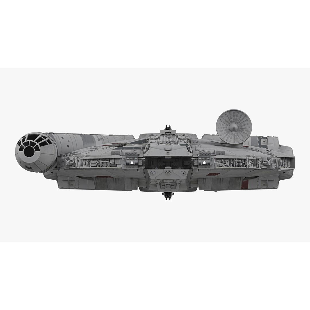 Millennium Falcon 3D Model – Low Poly Game Asset, Blender, FBX, OBJ - View 7