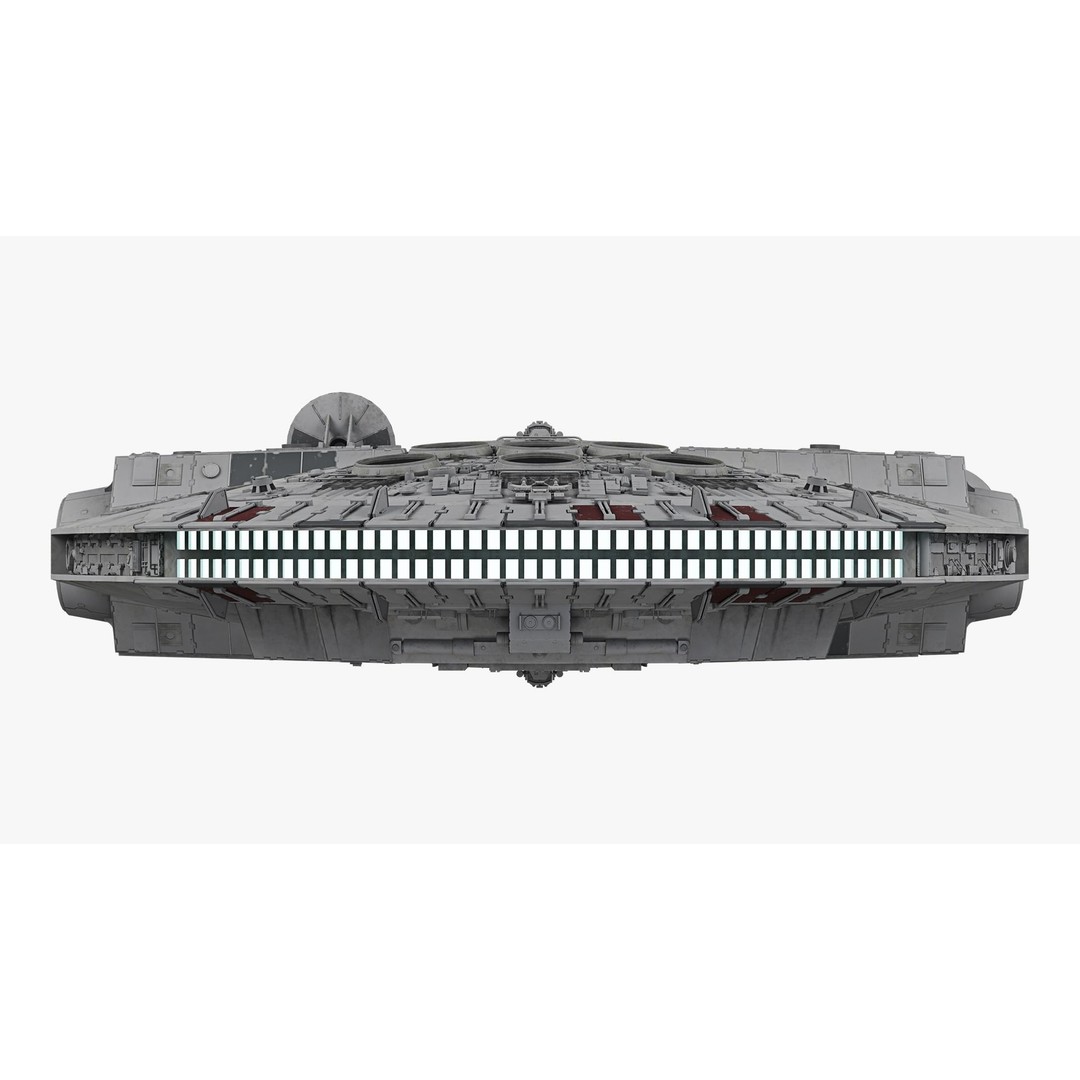 Millennium Falcon 3D Model – Low Poly Game Asset, Blender, FBX, OBJ - View 9