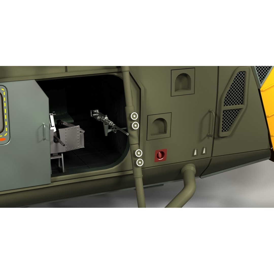 Sikorsky H-34 3D Model – Detailed Military Helicopter Asset, FBX - View 3