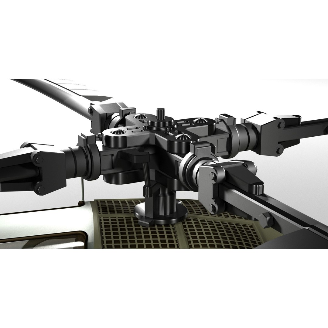 Sikorsky H-34 3D Model – Detailed Military Helicopter Asset, FBX - View 4