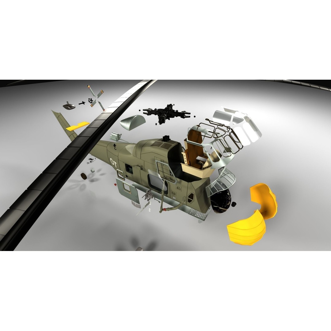 Sikorsky H-34 3D Model – Detailed Military Helicopter Asset, FBX - View 8