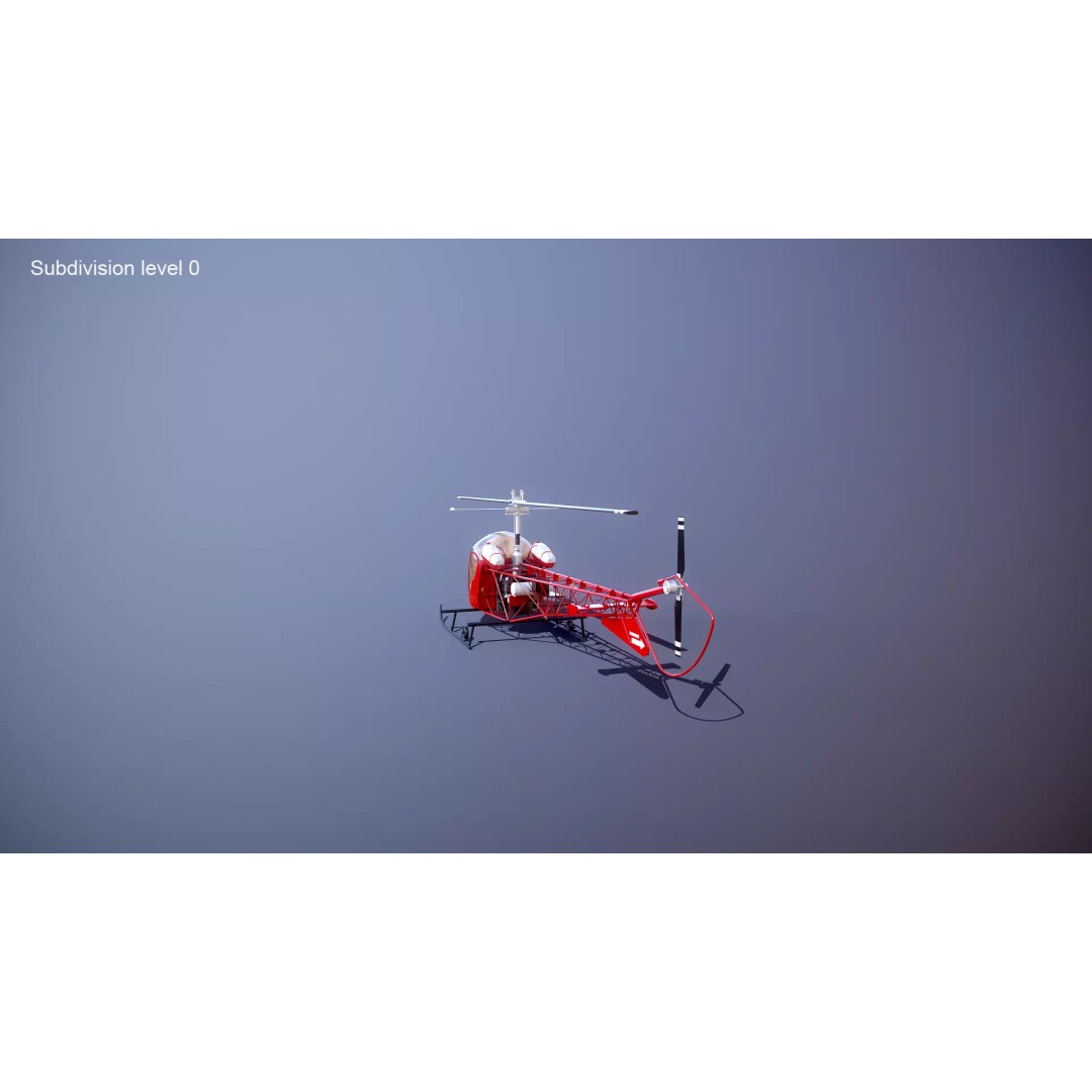 Bell 47 Light Helicopter 3D Model – PBR Low Poly Game Asset, FBX - View 14