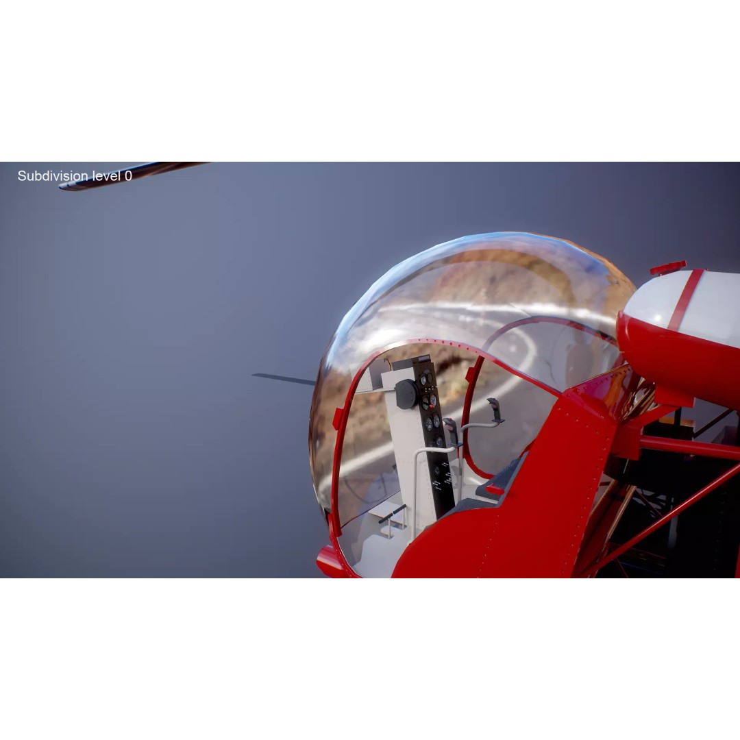 Bell 47 Light Helicopter 3D Model – PBR Low Poly Game Asset, FBX - View 16