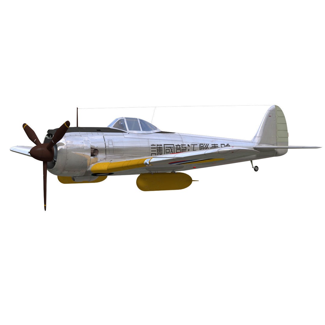 Ki-43 Hayabusa 3D Model – Military Fighter Aircraft, FBX - View 3