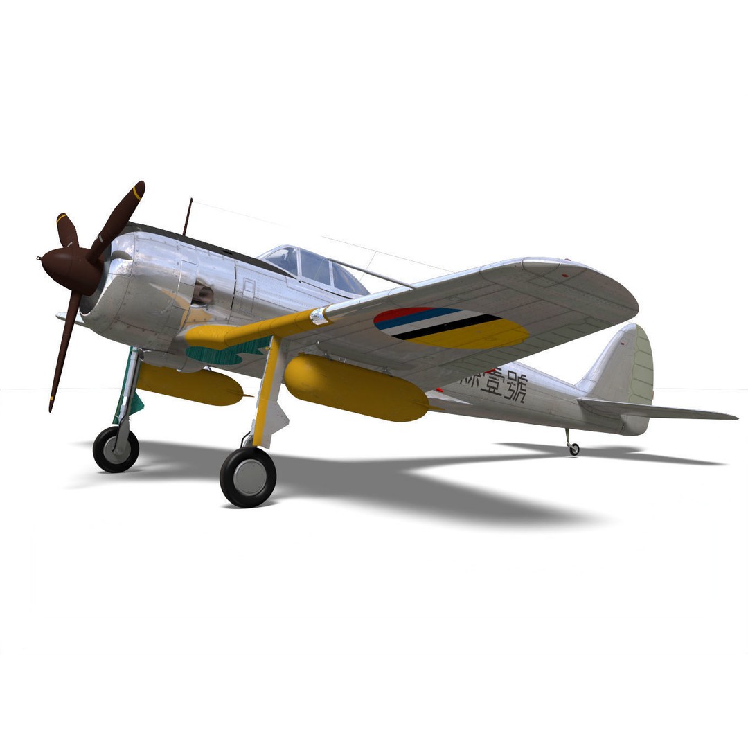 Ki-43 Hayabusa 3D Model – Military Fighter Aircraft, FBX - View 7