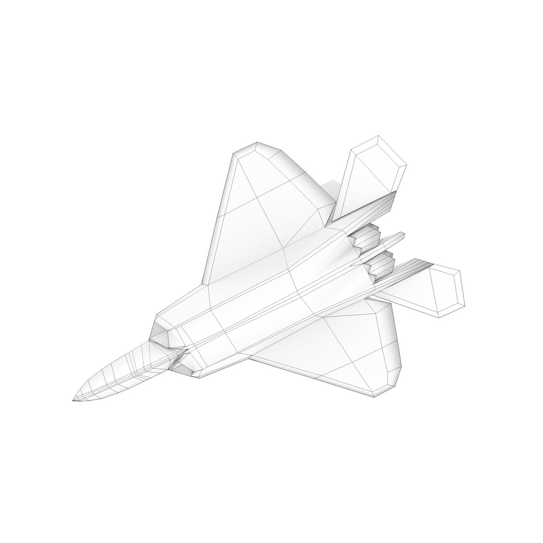 F-22 Raptor 3D Model – Low Poly Military Aircraft, FBX