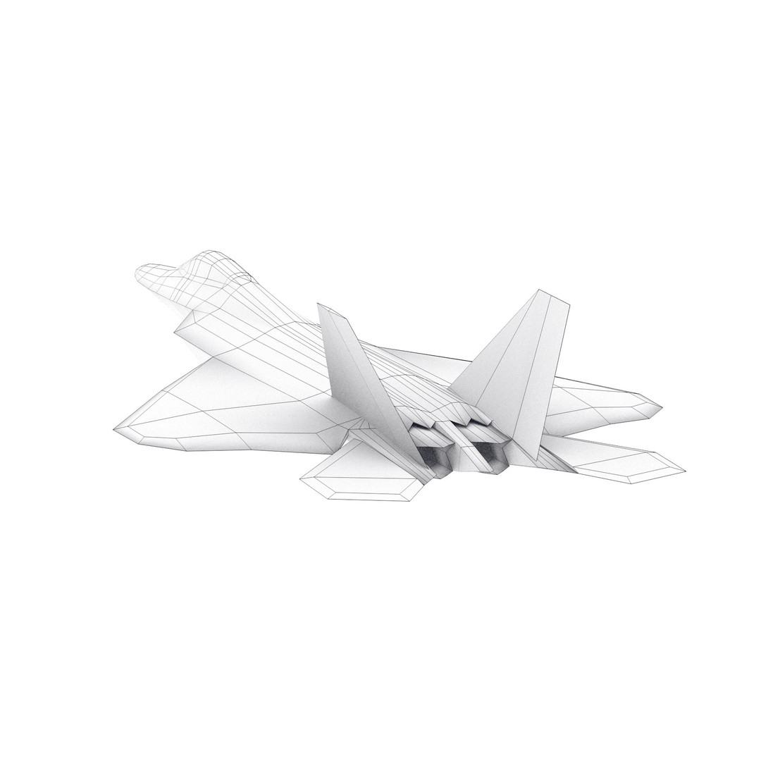 F-22 Raptor 3D Model – Low Poly Military Aircraft, FBX - View 11