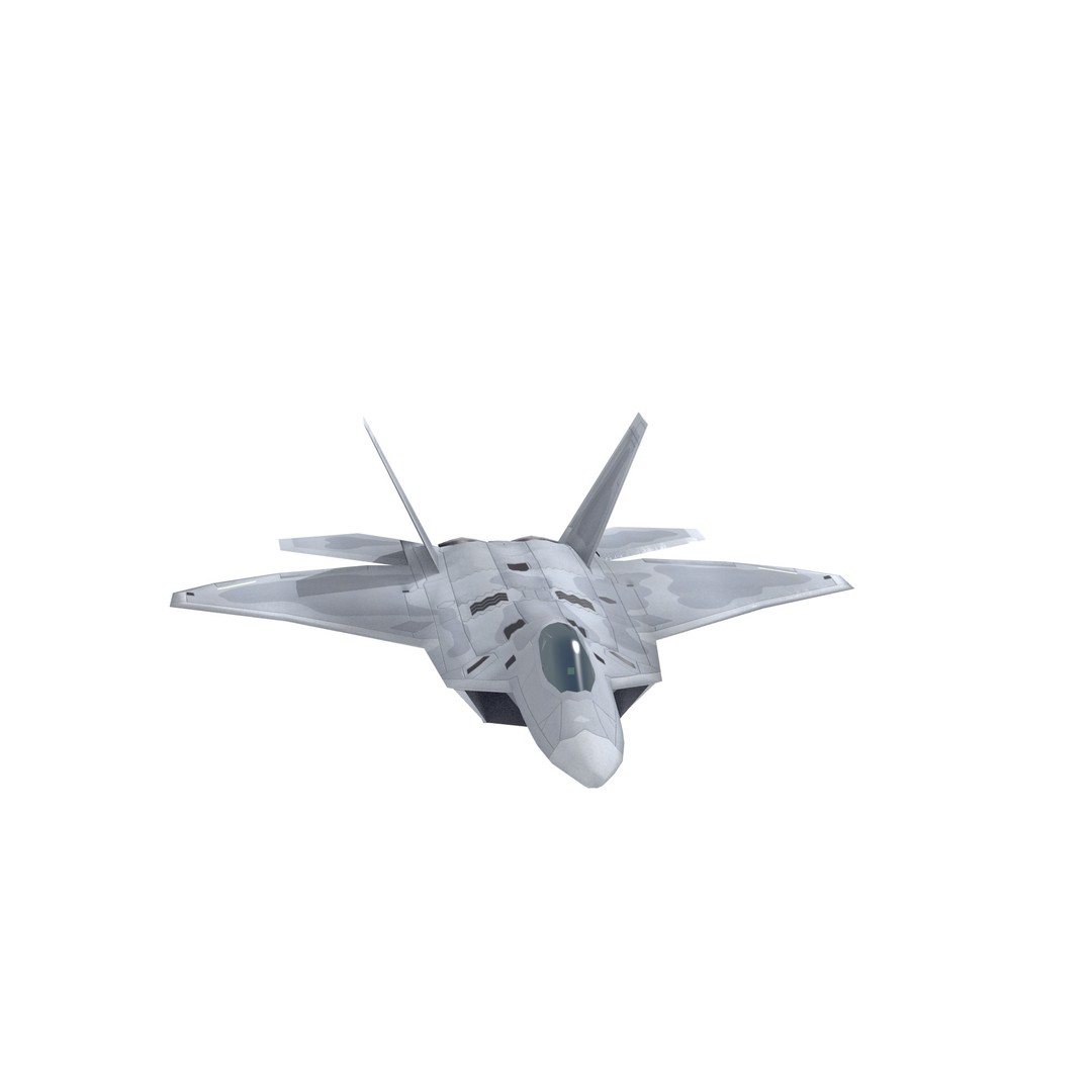 F-22 Raptor 3D Model – Low Poly Military Aircraft, FBX - View 3