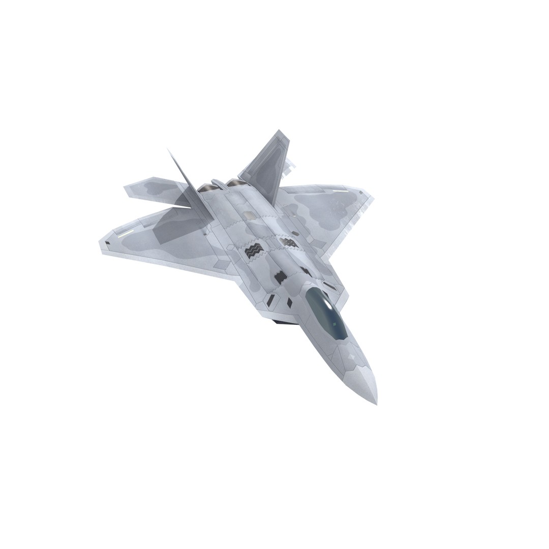 F-22 Raptor 3D Model – Low Poly Military Aircraft, FBX - View 5