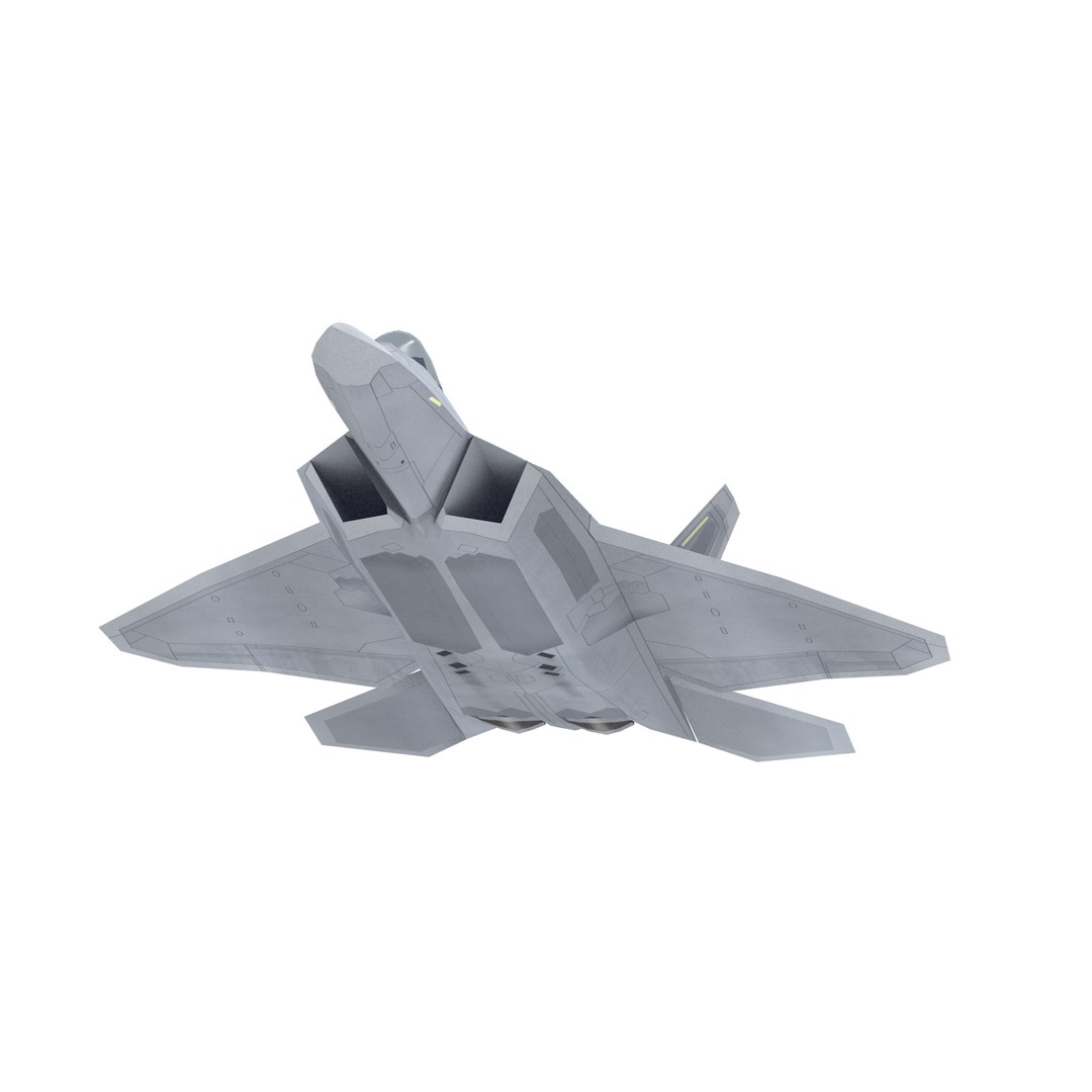 F-22 Raptor 3D Model – Low Poly Military Aircraft, FBX - View 9