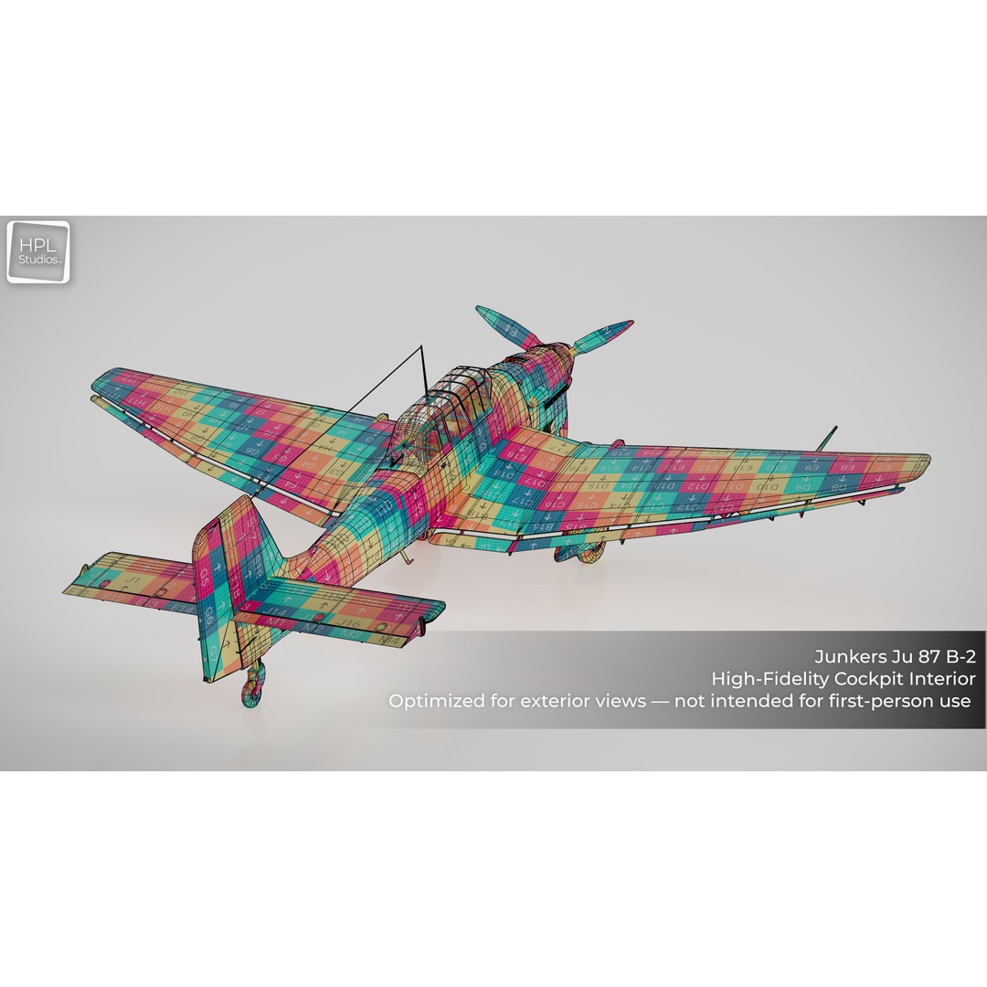 JU 87 B-2 Stuka 3D Model – Low Poly Game Asset, PBR, FBX & OBJ