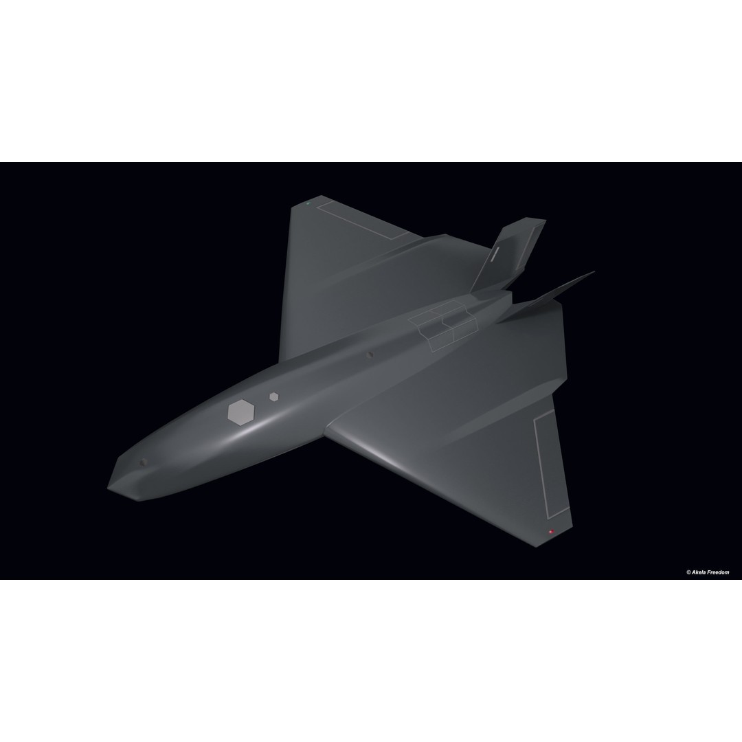 UCAV 3D Model – Medium Polygon Military Aircraft, FBX, OBJ - View 3