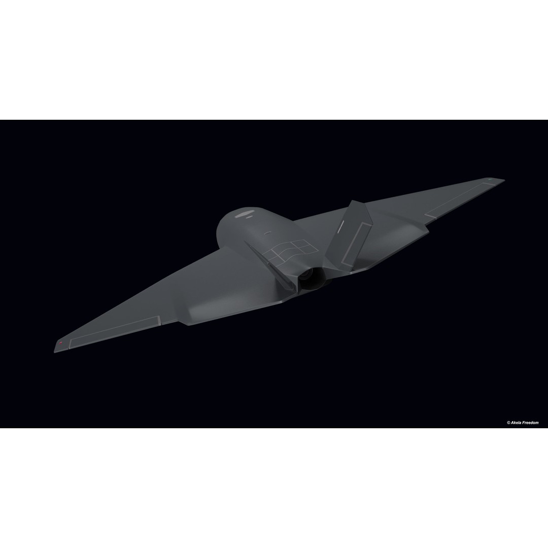 UCAV 3D Model – Medium Polygon Military Aircraft, FBX, OBJ - View 4