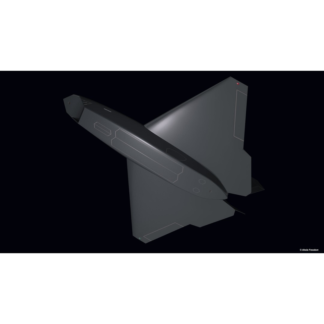 UCAV 3D Model – Medium Polygon Military Aircraft, FBX, OBJ - View 5