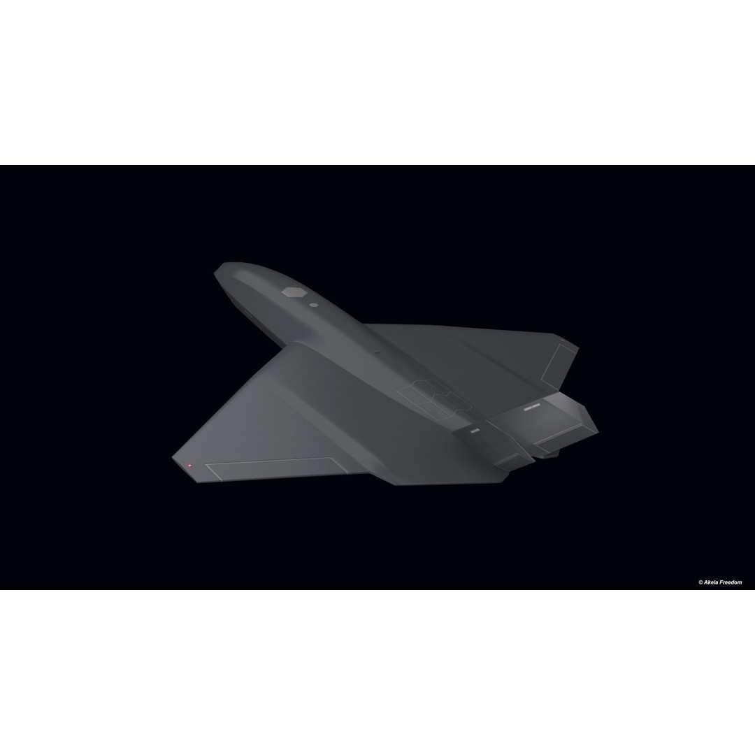UCAV 3D Model – Medium Polygon Military Aircraft, FBX, OBJ - View 8