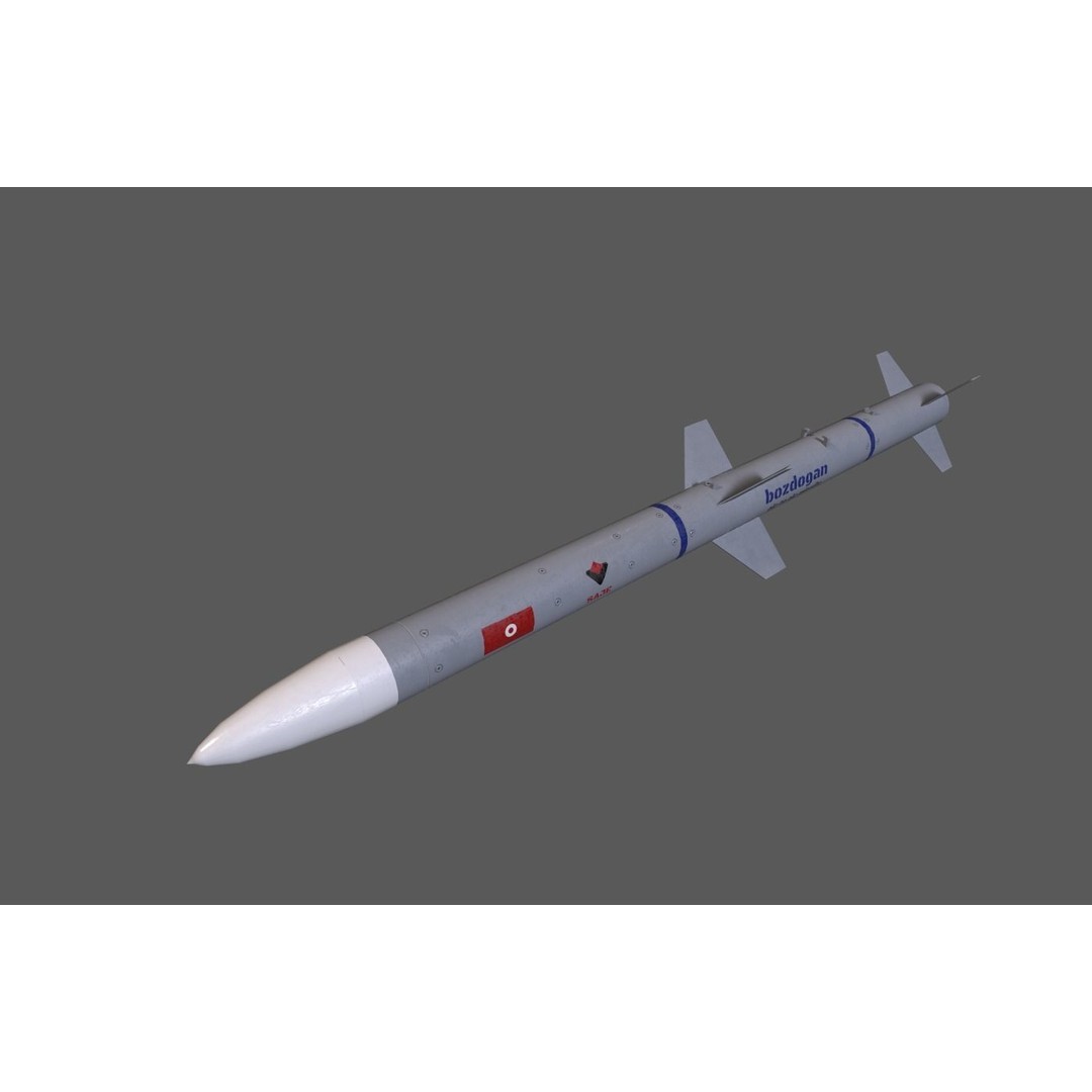 Bozdogan Air to Air Missile 3D Model – Low Poly Game Asset, FBX