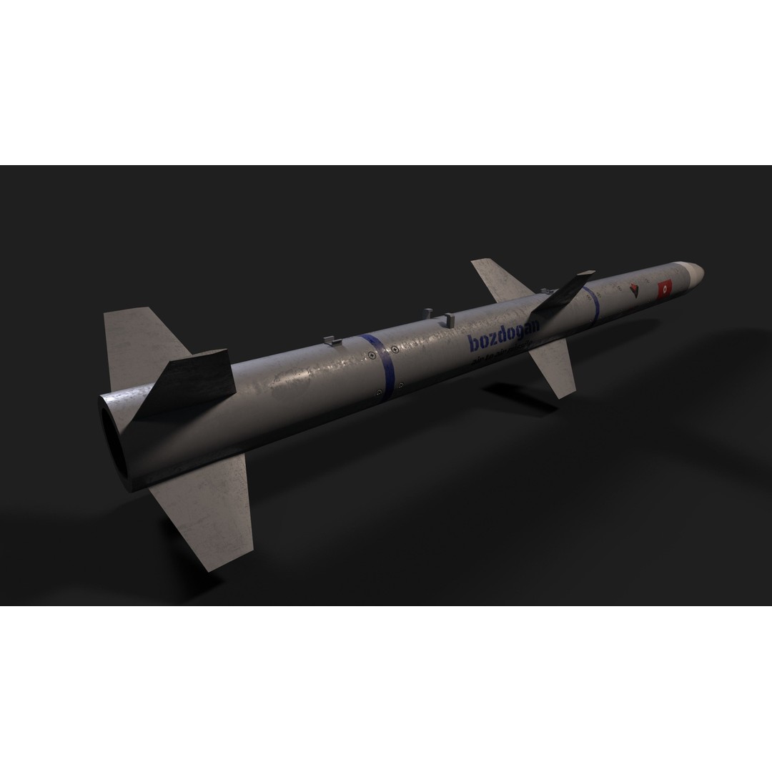 Bozdogan Air to Air Missile 3D Model – Low Poly Game Asset, FBX - View 10