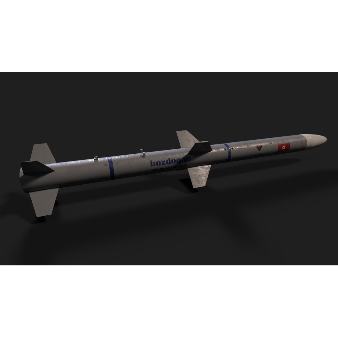 Bozdogan Air to Air Missile 3D Model – Low Poly Game Asset, FBX - View 11