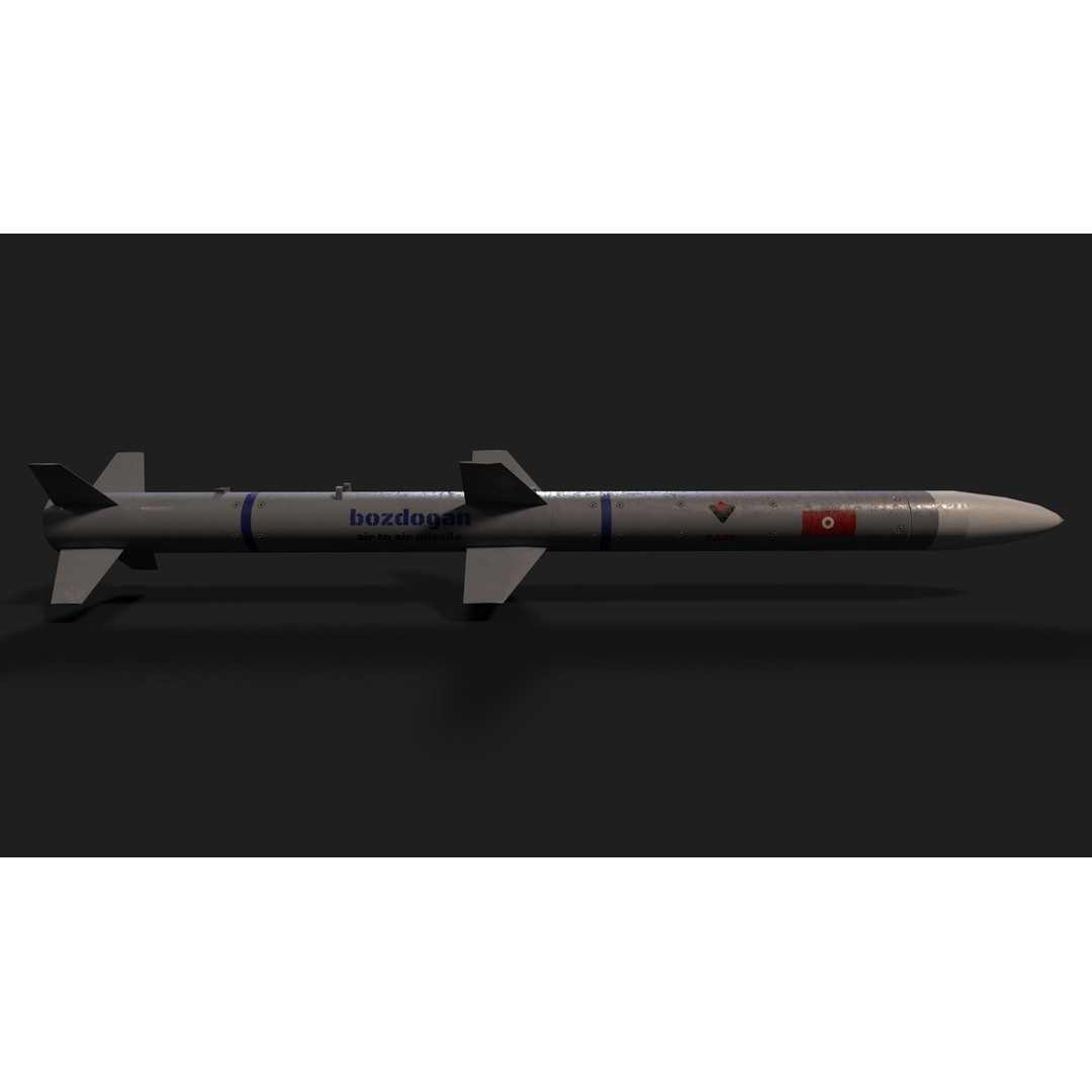 Bozdogan Air to Air Missile 3D Model – Low Poly Game Asset, FBX - View 12