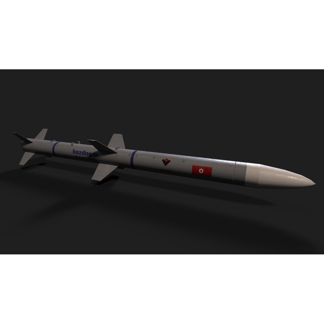 Bozdogan Air to Air Missile 3D Model – Low Poly Game Asset, FBX - View 13