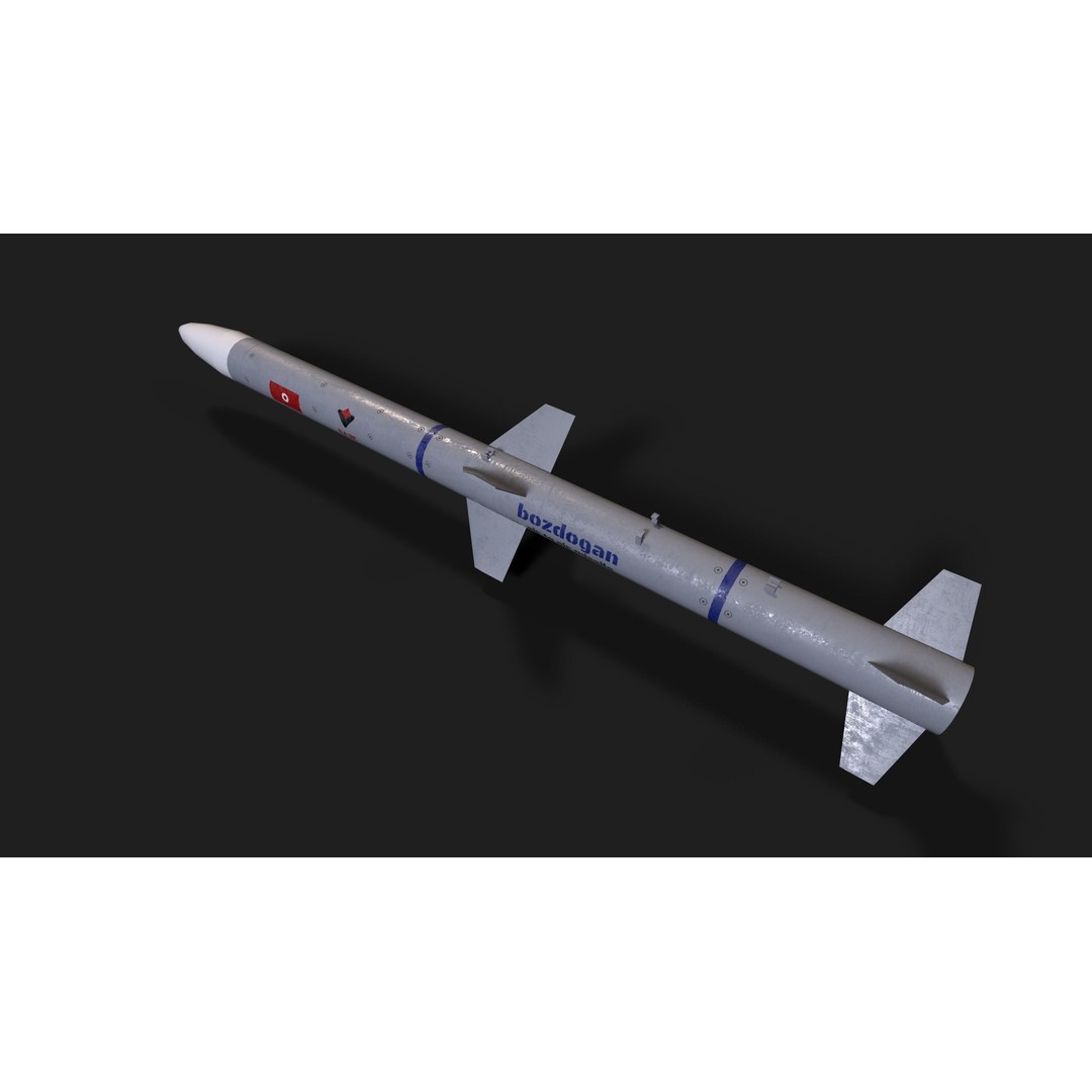 Bozdogan Air to Air Missile 3D Model – Low Poly Game Asset, FBX - View 16