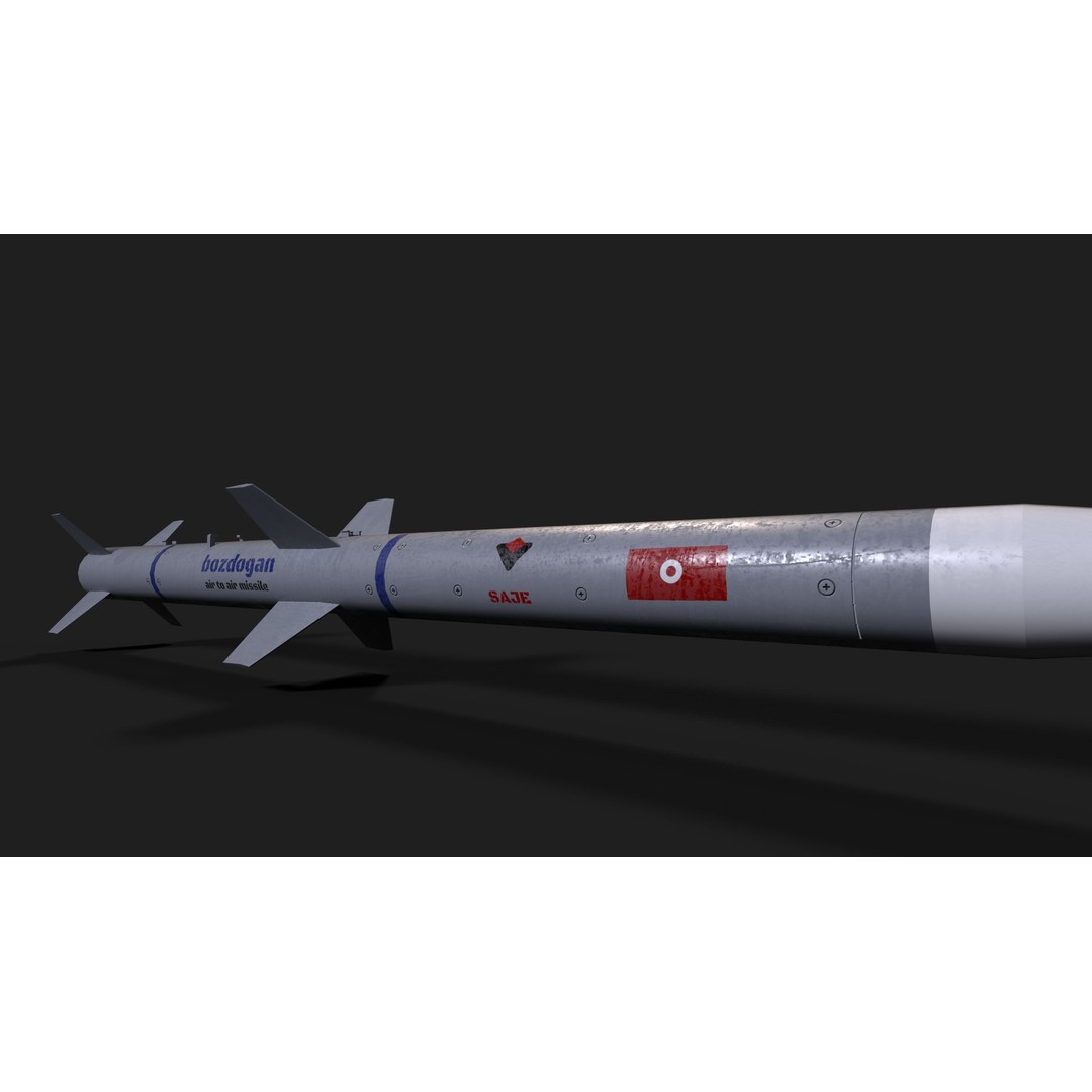 Bozdogan Air to Air Missile 3D Model – Low Poly Game Asset, FBX - View 19