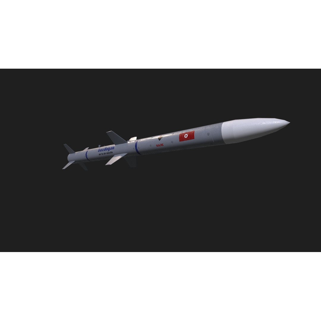 Bozdogan Air to Air Missile 3D Model – Low Poly Game Asset, FBX - View 22