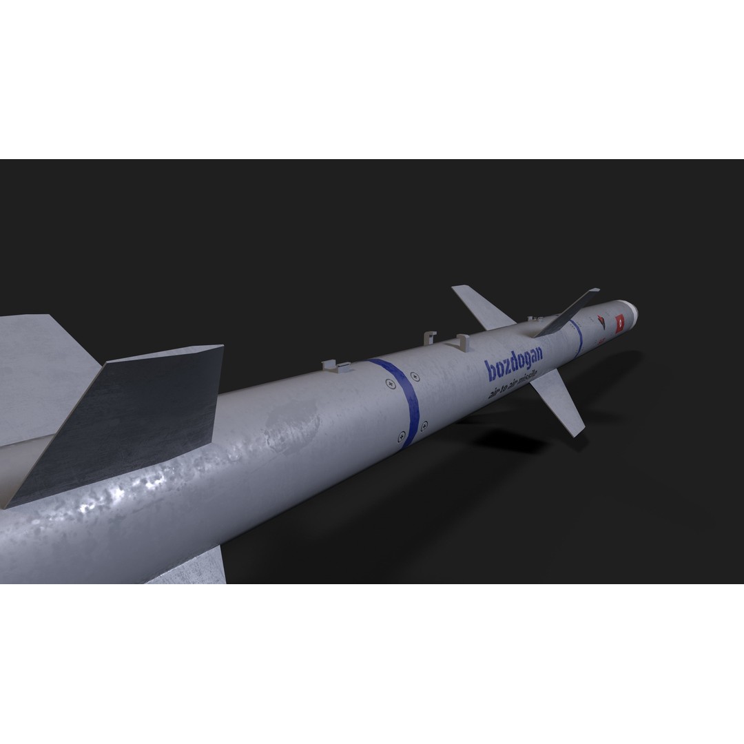 Bozdogan Air to Air Missile 3D Model – Low Poly Game Asset, FBX - View 23