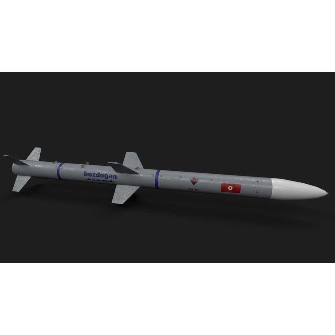 Bozdogan Air to Air Missile 3D Model – Low Poly Game Asset, FBX - View 26