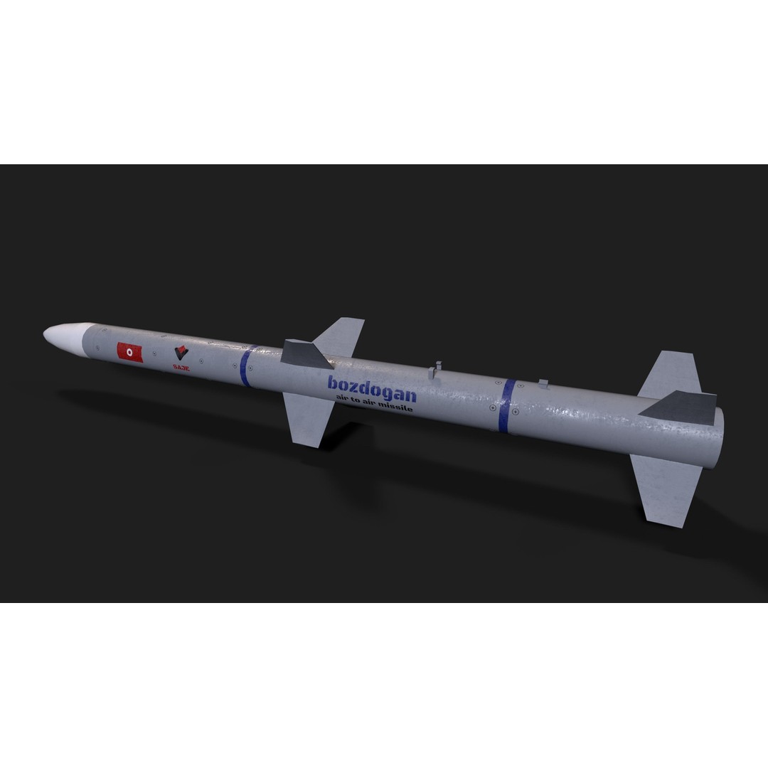 Bozdogan Air to Air Missile 3D Model – Low Poly Game Asset, FBX - View 5