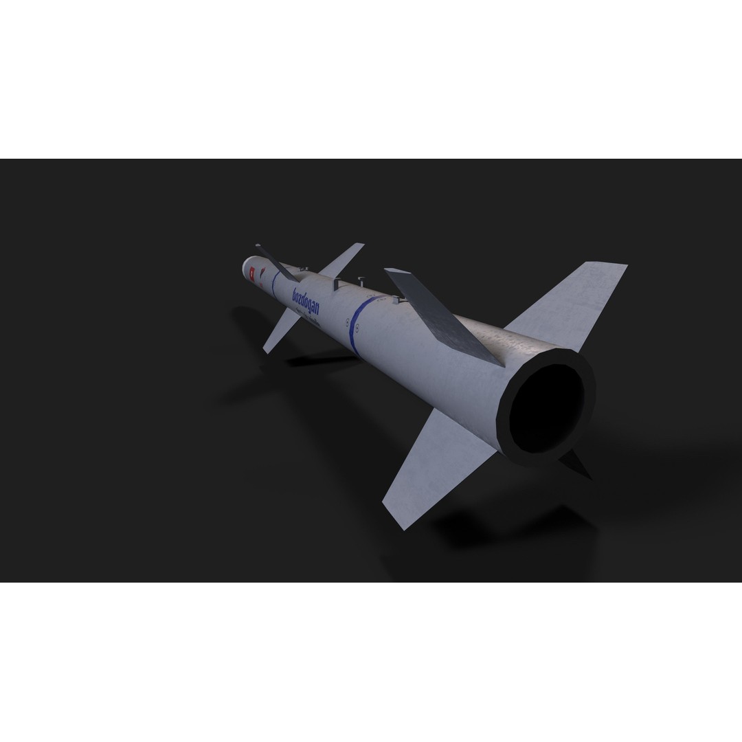Bozdogan Air to Air Missile 3D Model – Low Poly Game Asset, FBX - View 7