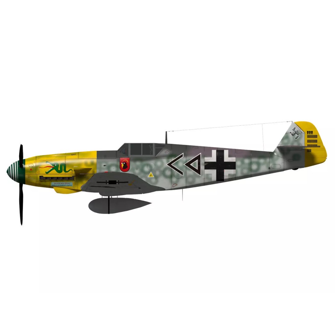 Messerschmitt Bf109 F2 3D Model – High Poly Military Aircraft, FBX - View 10