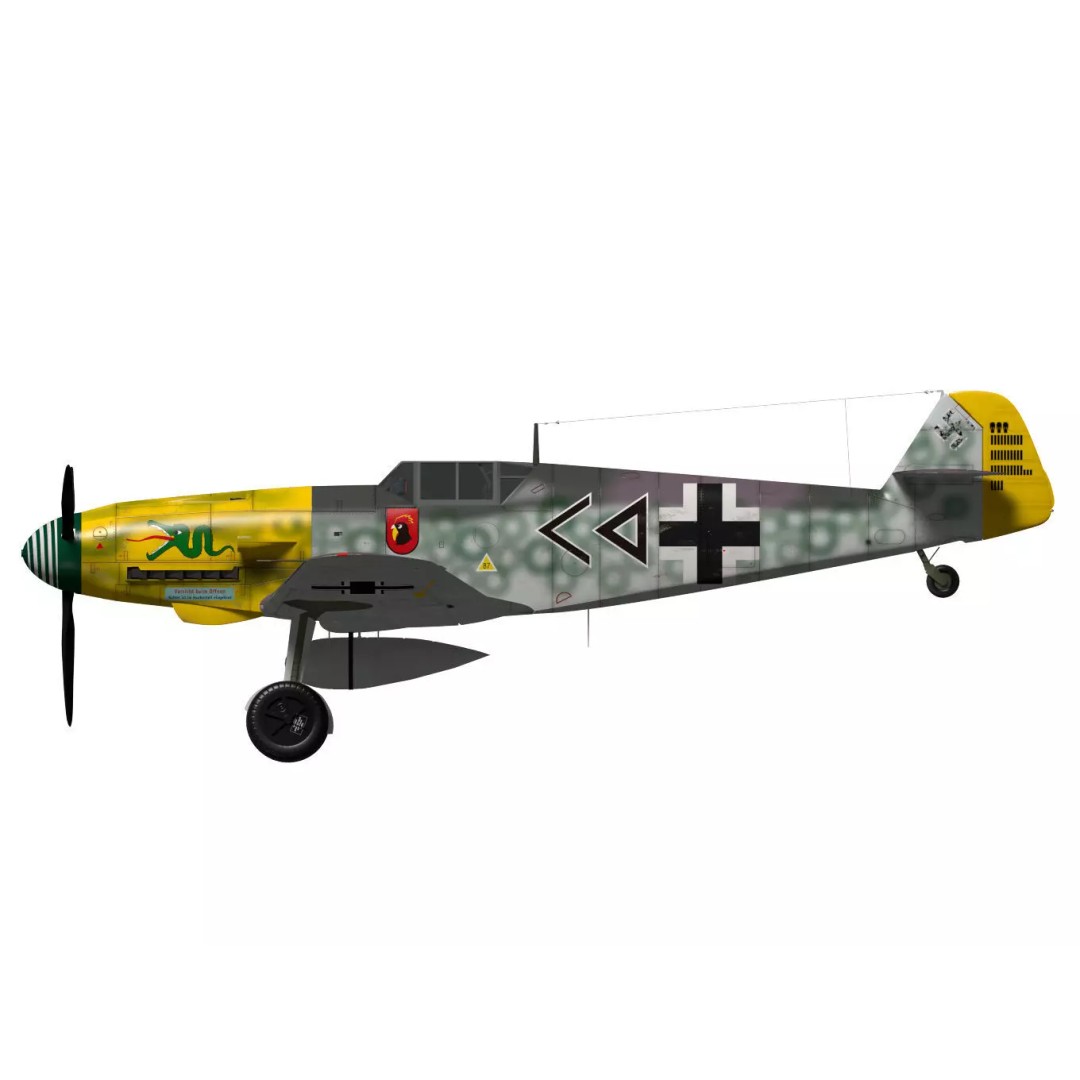 Messerschmitt Bf109 F2 3D Model – High Poly Military Aircraft, FBX - View 11