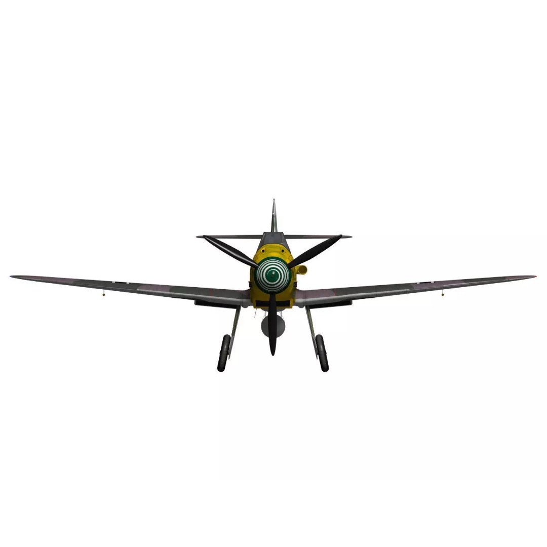 Messerschmitt Bf109 F2 3D Model – High Poly Military Aircraft, FBX - View 12