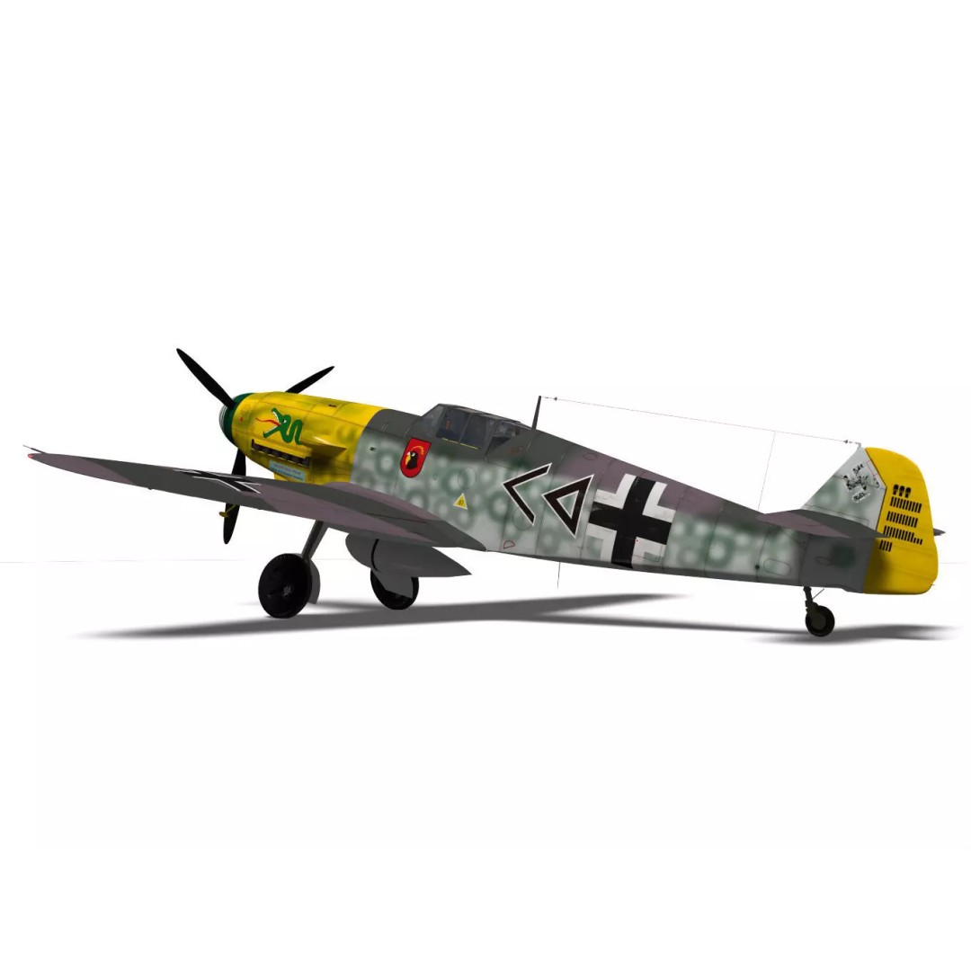 Messerschmitt Bf109 F2 3D Model – High Poly Military Aircraft, FBX - View 7