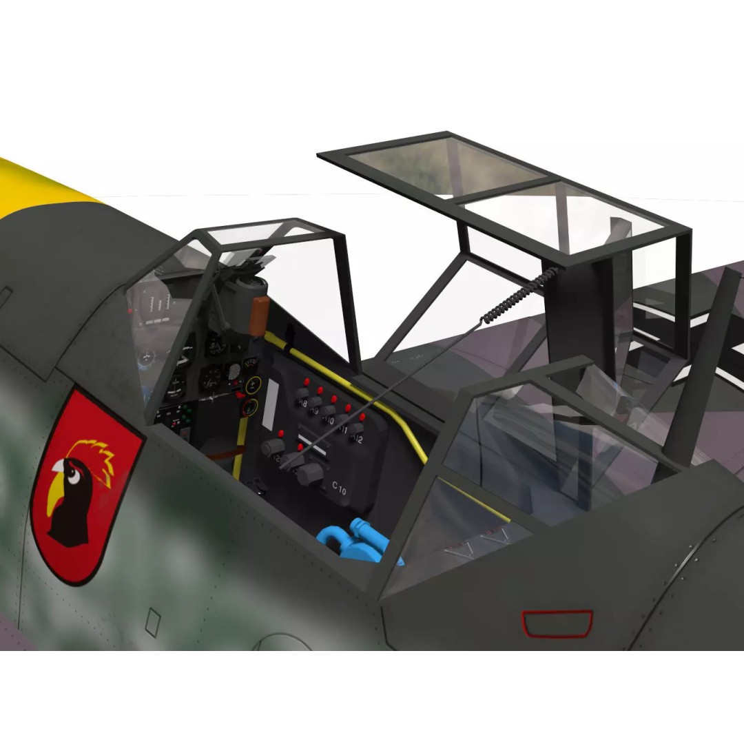 Messerschmitt Bf109 F2 3D Model – High Poly Military Aircraft, FBX - View 9