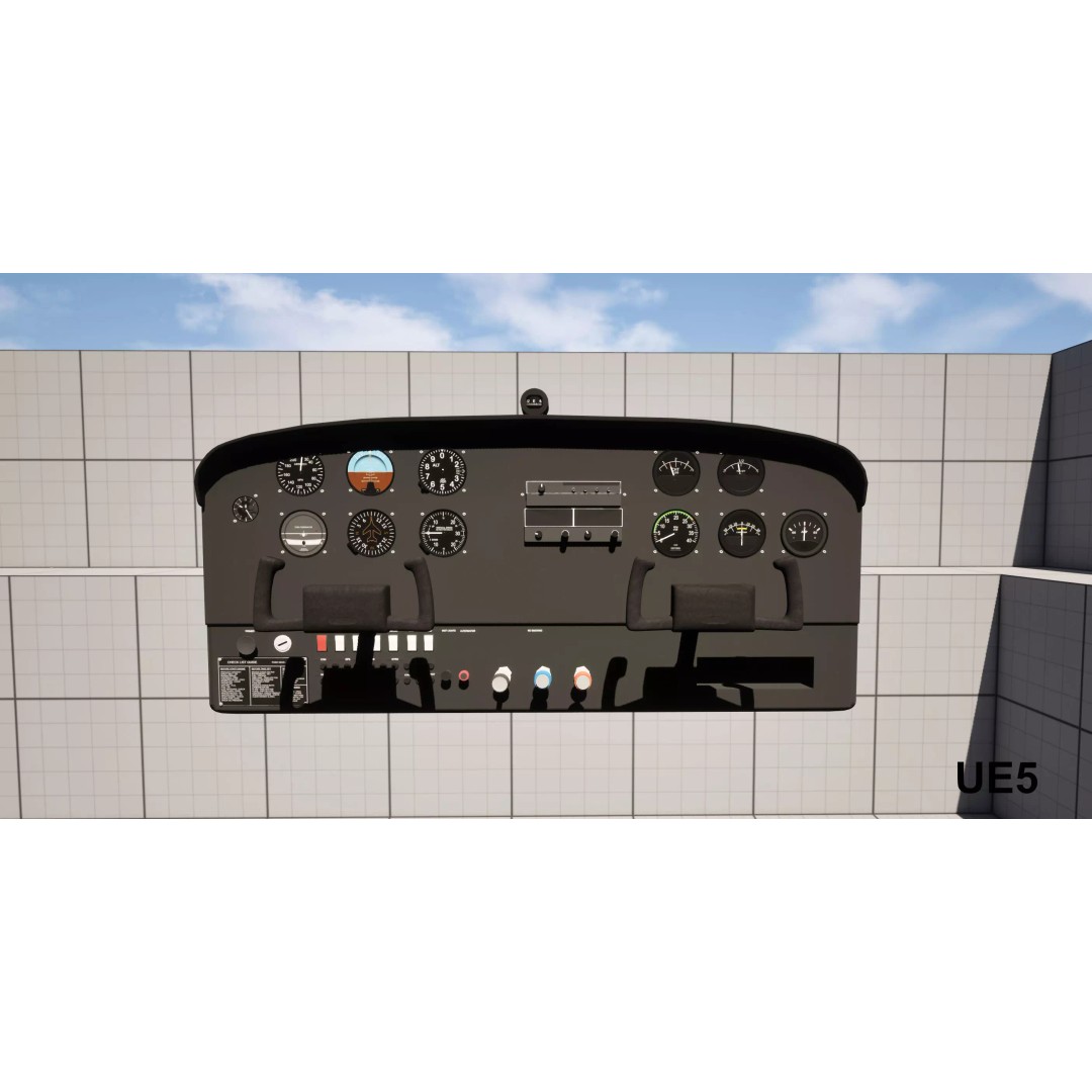 Airplane Instrument Panel 3D Model – Low Poly PBR Flight Asset, FBX