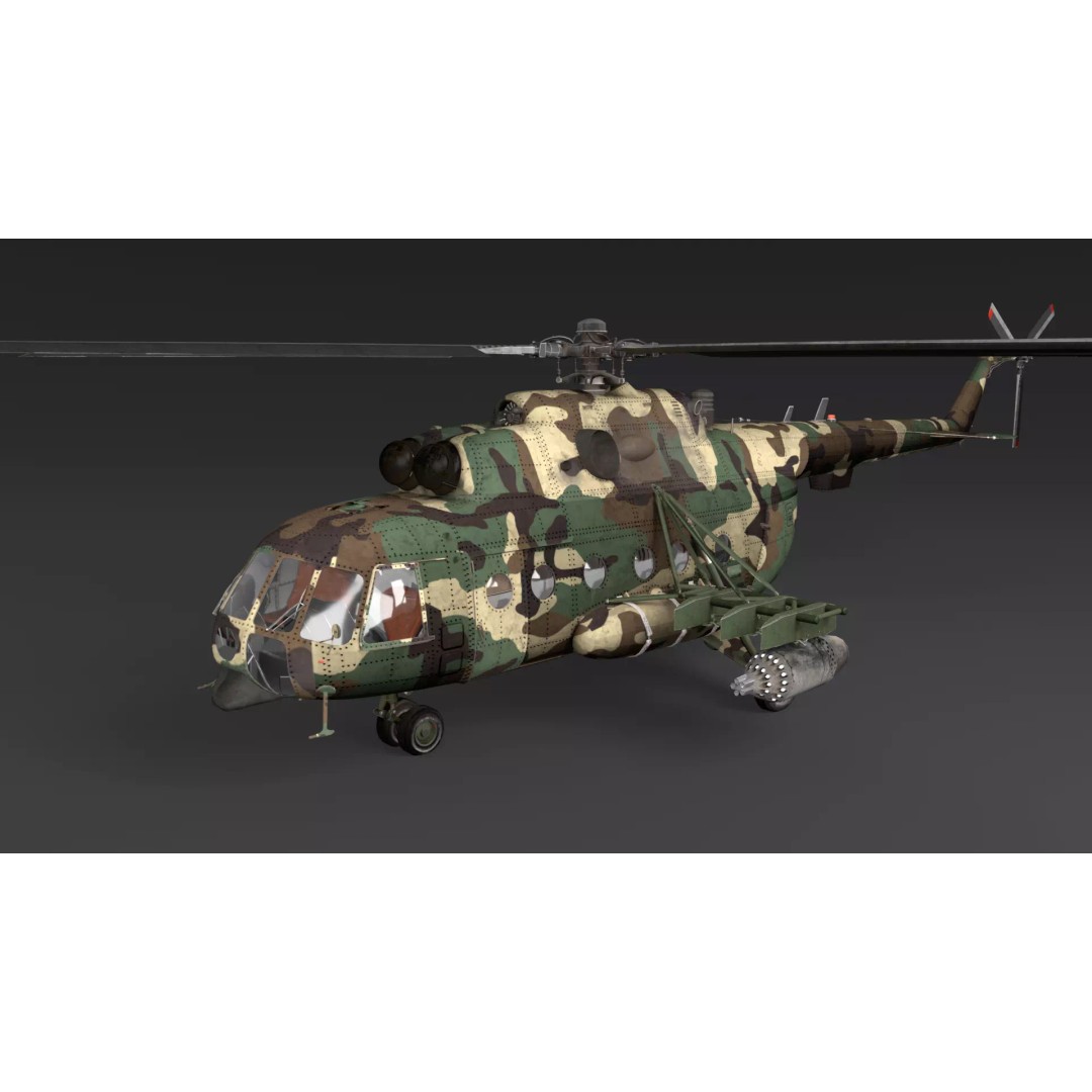 Rescue Helicopter 3D Model – Low Poly Game Asset, FBX, OBJ - View 2