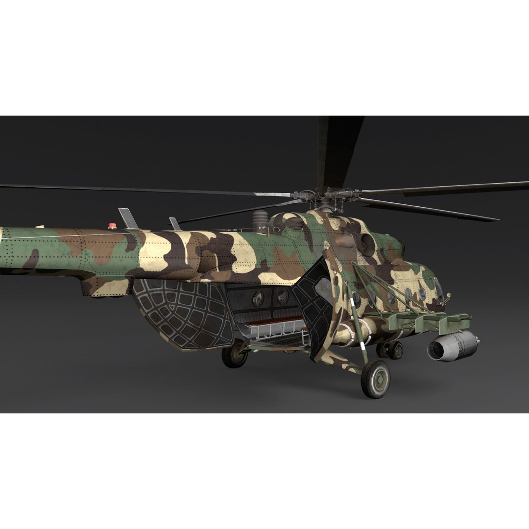 Rescue Helicopter 3D Model – Low Poly Game Asset, FBX, OBJ - View 3
