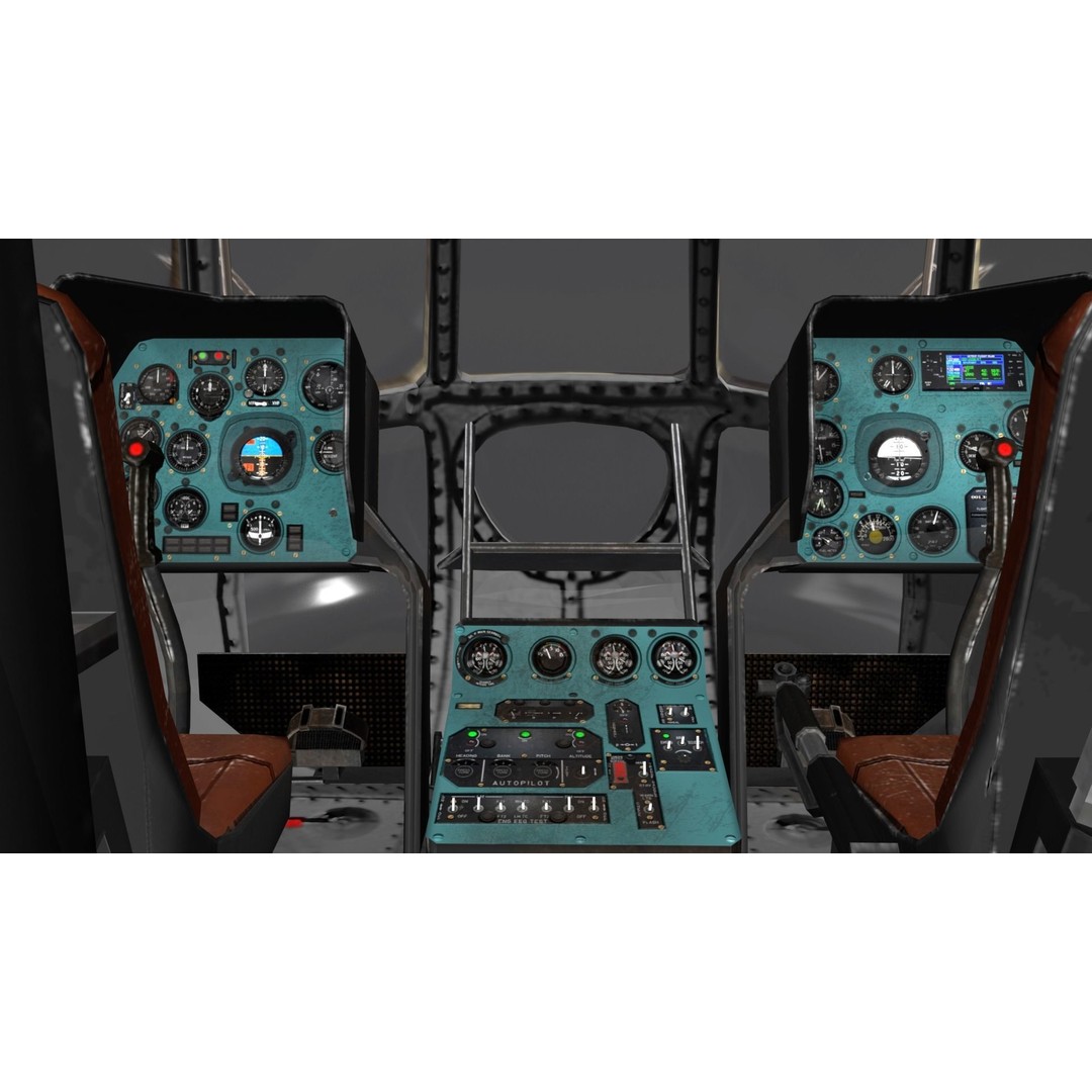 Rescue Helicopter 3D Model – Low Poly Game Asset, FBX, OBJ - View 5