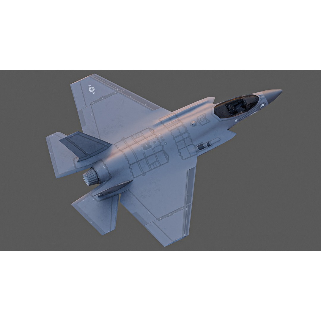 F35A F35B F35C 3D Model – Low Poly Military Aircraft Asset, FBX - View 11