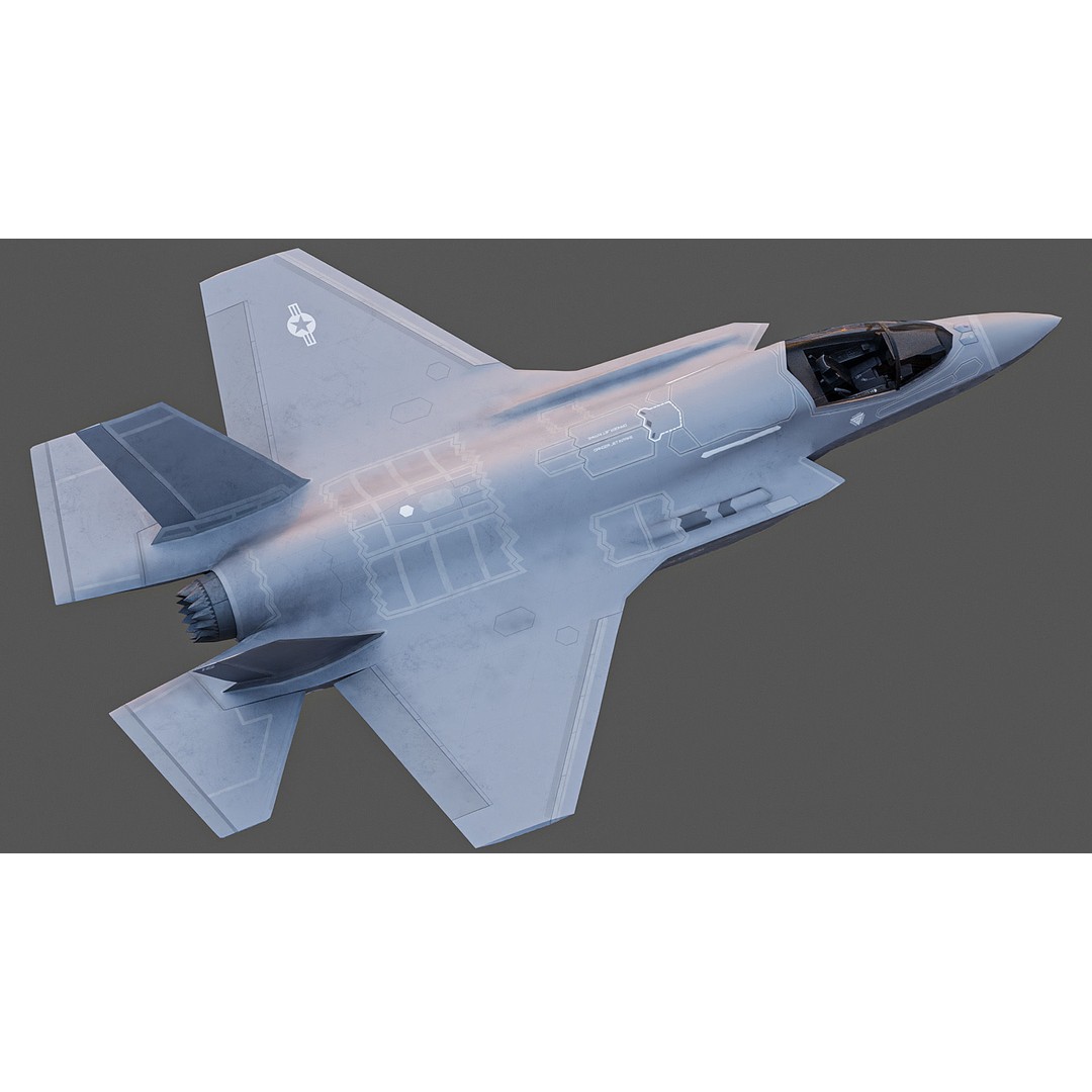 F35A F35B F35C 3D Model – Low Poly Military Aircraft Asset, FBX - View 12